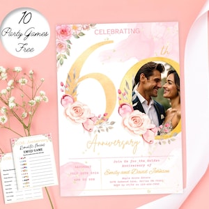 60. Hochzeitstag einladen Vorlage, 60. Jahrestag Party Einladung, Diamant Jahrestag Dekor, Hochzeitstag Party Spiele