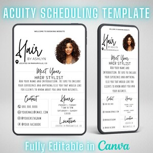 Hair Stylist Acuity Scheduling Template, Acuity Scheduling Template, Hair Stylist Website, Canva Template,hair stylist acuity template