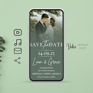 Minimal Save the Date E-invite with Photo, Electronic Digital Save the Date for Any occasion , Minimalist Digital Invitation , save the date