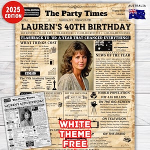 Born in 1985 Poster Australien 40.Geburtstag Zeitungsposter | 40. Geburtstag Geschenk |40. Geburtstag Dekorationen , vor 40 Jahren Zurück in 1985 Zeichen