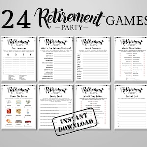 Happy Retirement Party Games Bundel, Fun Games for Work Pensioenfeest, familiefeesten, een gelukkige pensioenwens sturen naar de gepensioneerde