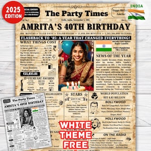 Born in 1985 Poster India, 40.Geburtstag Zeitungsposter | 40.Geburtstag Geschenk | 40th Birthday Dekorationen, vor 40 Jahren Zurück in 1985 Zeichen
