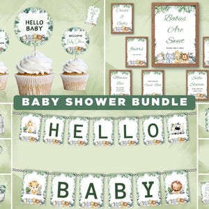 Safari Baby Shower Invitation Bundle,Safari Baby Shower Invitation Set,Safari Animal Baby Shower,Gender Neutral baby bundle,Safari babyGames