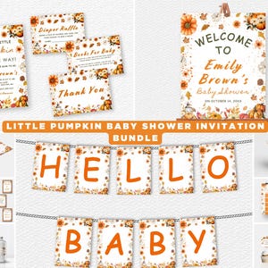 Little Pumpkin Baby Shower Invitation Bundle , Fall Pumpkin Baby Shower Bundle , autumn baby shower , Baby Shower games , Baby Shower Ideas
