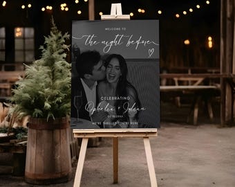 Cartello di benvenuto per la sera prima del matrimonio, cartello per la cena di prova del matrimonio