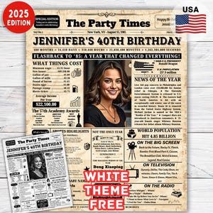 40th Birthday Newspaper Poster Back in 1985, 40th Birthday Gifts for Men, Gift for Women , 40th Birthday Decorations , 1985 Birthday Poster