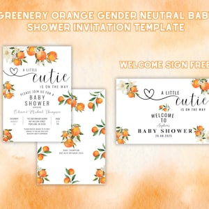 Citrus Baby Brunch Invitation, Citrus Oranges Baby Shower Invite, Bright Citrus Baby Brunch Invite, Pink Floral Citrus Baby Shower Invi