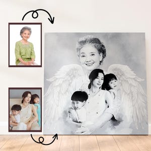 Add Deceased Loved One to Photo - Memorial Gift for Loss of Father & Mother - Mothers day gift ,Fathers day gift - Loss of Mother Gift