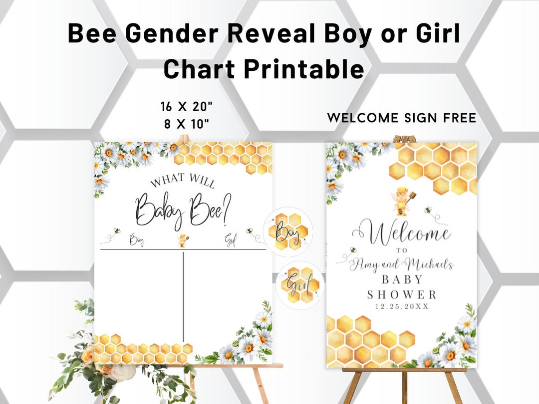 Editable Bee What Will Baby Bee Gender Reveal Welcome Sign Yard Sign ...