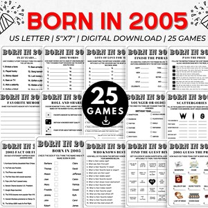 21. Geburtstags-Party Spiele-Bundle | Geboren 2005 Spiele für Familie (Digitaler Download)