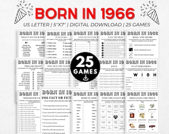 60th Birthday Party Games Bundle , Born in 1966 Games ( Digital Download )
