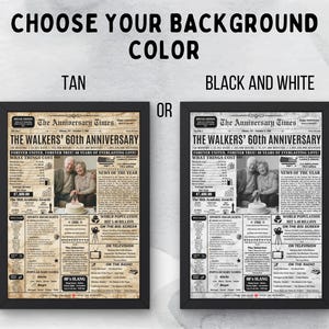 60th Wedding Anniversary Gift for Parents,1966 Diamond Anniversary Gift ,Back in 1966 Newspaper Sign, Diamond Anniversary Gift for Parents image 5