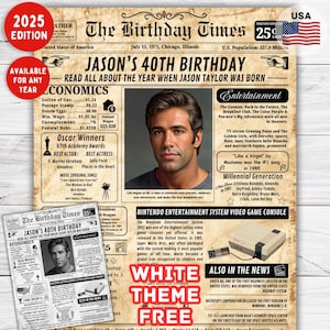 Personalized 40th Birthday Newspaper Poster Back in 1985, 40th Birthday Gifts , 40th Birthday Decorations , 1985 Newspaper Birthday Poster
