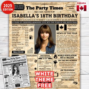 Back in 2007 Poster Kanada, 18.Geburtstag Zeitung Poster, 18.Geburtstag Geschenke für Tochter / Sohn, 18.Geburtstag Dekorationen, 2007