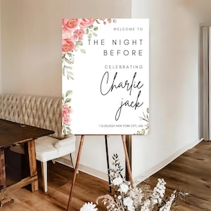 The Night Before Welcome Sign ,Rehearsal Dinner Welcome Sign, Modern Wedding Sign Printable Minimal Welcome Sign, DIY Rehearsal Dinner Sign