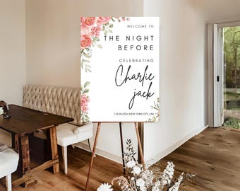 The night before wedding sign, Wedding rehearsal dinner welcome sign, Night before wedding decorations, Rehearsal Dinner Welcome Sign Canva