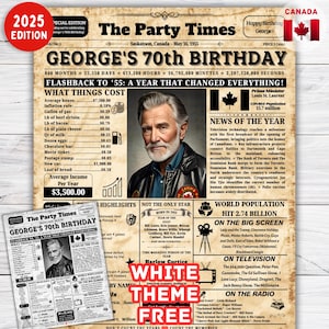 Back in 1955 Poster Kanada, 70. Geburtstag Zeitungsposter, 70. Geburtstag Geschenke, Born in 1955 Geburtstagsposter vor 70 Jahre Zurück in 1955