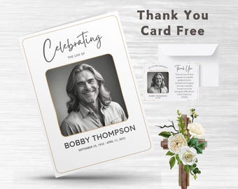 Minimalist Funeral Program Template Funeral Memorial program Order of Service Funeral Service foldable Celebration of life Obituary template