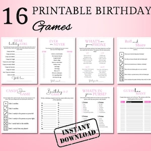 Juegos de fiesta de cumpleaños para adultos, juegos de fiesta de cumpleaños imprimibles para ella y adultos, quién conoce mejor a la cumpleañera, pelea familiar de cumpleaños