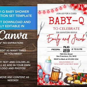 Unisex Baby-Q Invite, Ranch-Babyparty-Einladungs-Set, Unisex Backyard Baby Sprinkle, BBQ-Party Template Pack, Er oder Sie-Vorlage, 02 Bild 7