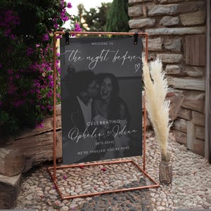 Placa de boas-vindas para a noite anterior ao casamento, Placa para o jantar de ensaio do casamento, Decorações para a noite anterior ao casamento, a noite anterior ao casamento