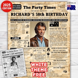 Born in 1975 Poster AU ,50th birthday Poster back in 1975 Australia, 50th Birthday Gift for Men, Born in 1975 Sign ,50th Birthday Decoration