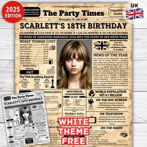 Póster de Reino Unido de 2007, póster de periódico de 18.º cumpleaños, regalos de 18.º cumpleaños para hija/hijo, decoraciones de 18.º cumpleaños, letrero de nacido en 2007