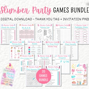 Slumber Party Games | Teen Birthday Games | Birthday Sleepover Activities | Pajama Party Games | Sleepover Party Games ,tween birthday games