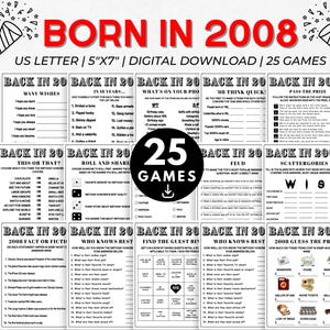 18th Birthday Party Games Bundle | Born in 2008 Games ( Digital Download )