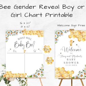 Bee geslacht onthulling jongen of meisje grafiek wat zal de baby bij hij of zij jouw stem uitbrengen Teken raad het geslacht-teken afdrukbare Instant Download