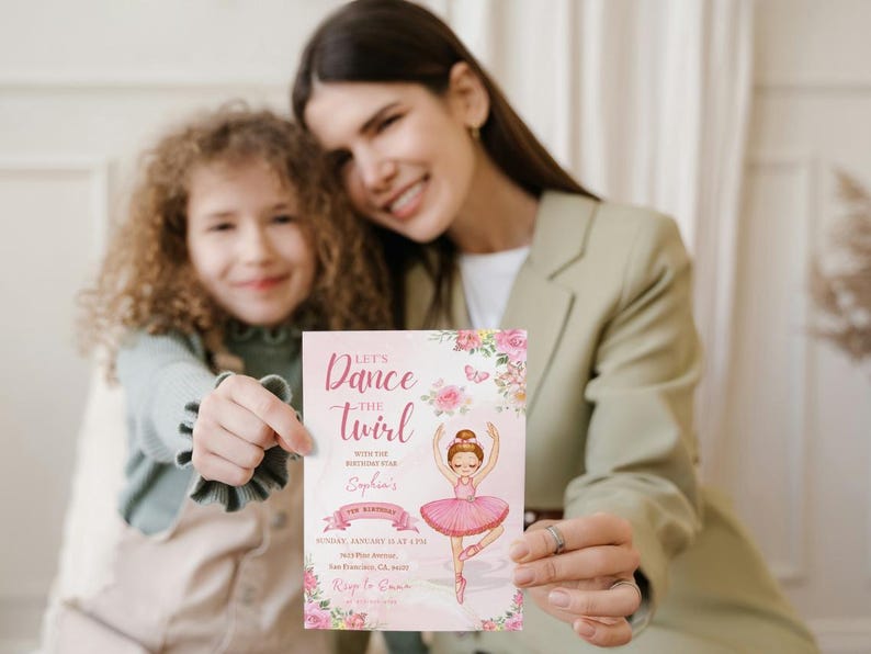Editable Ballerina Invitation Birthday,girl Birthday Invite Editable ...