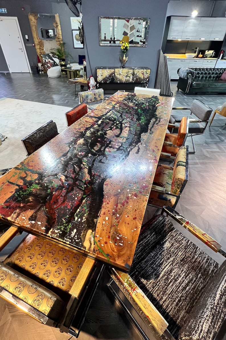 Epoxy Table Wooden Epoxy Dining Table Live Edge Wood Epoxy Table Epoxy