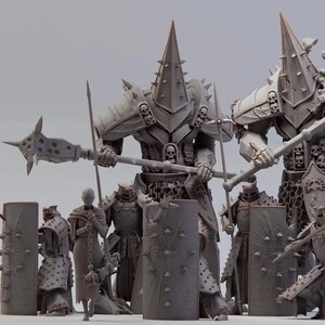 Knights of Ebon Cathedral&quot; by Realsteone Miniatures Collection | Resin 3D-Printed | 110 mm