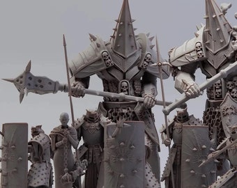 Chevaliers de la Cathédrale d'Ébène" par Realsteone Miniatures Collection | Résine imprimée en 3D | 110 mm