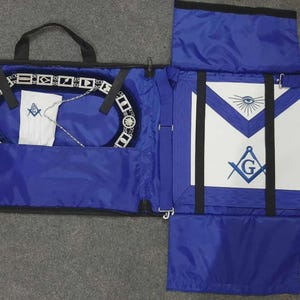 Masonic Regalia Blue Lodge Master Mason +Apron + Collar + Gloves + Case- Package