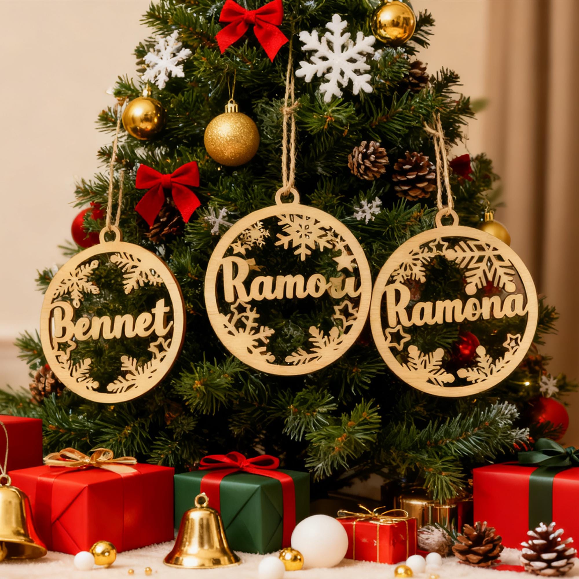 Deneo Gold Glitter Christmas Banner - 'Jolliest Bunch' Sign With Dots, Pre-Strung Party Decor
