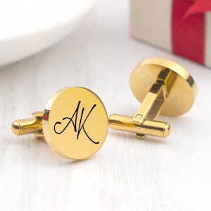 Gemelos de boda - Gemelos personalizados Gemelos con iniciales Gemelos de novio Regalo personalizado para padrinos de boda