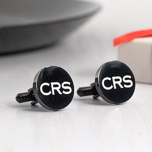 Regalo de San Valentín para novio: gemelos personalizados, para marido, recuerdo personalizado para hombre, gemelos con iniciales grabadas a medida