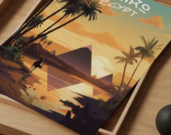 Cairo Travel Print Wall Art Cairo Egypt Wall Hanging Home Decoration Cairo Gift Art Lovers Wall Art Print Cairo Great Pyramids Of Giza