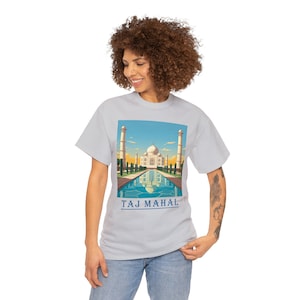 Taj Mahal Unisex Heavy Cotton Tee, Taj Mahal Tee Shirt, Taj Mahal Gift, India Gift, Taj Mahal Shirt, Indian Tee Shirt,
