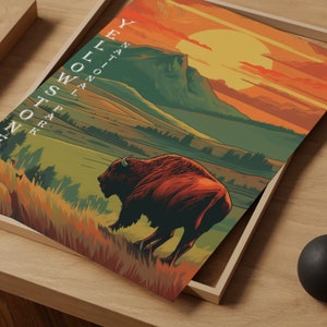 Yellowstone National Park Poster, Yellowstone Poster, Yellowstone Print, Yellowstone Art, Travel Posters, Travel Gifts, Wall Decor, Wall Art