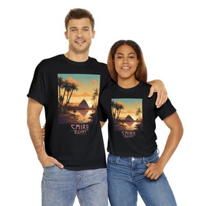 Cairo Unisex Heavy Cotton Tee, Cairo Tee shirt, Cairo Egypt Gift, Great Pyramids Of Giza Tee shirt, Egypt travel Gift, Pyramids of Giza Tee