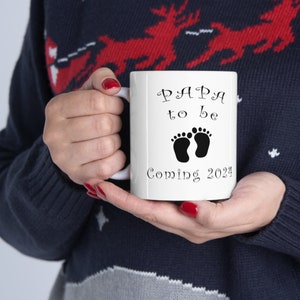 Papa to be Ceramic Mug, Promoted to Papa Mug, Pregnancy Announcement Mug, New Papa Gift, New Baby Announcement, Custom Papa Mug, New Papa