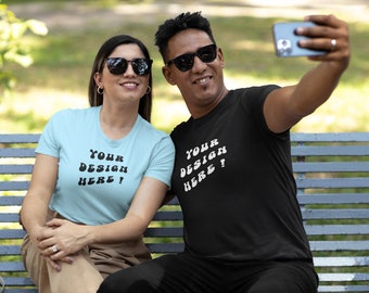 CUSTOMIZABLE Unisex Heavy Cotton Tee, Custom Text and photo T-Shirt, Custom Family Shirt, Custom T-Shirt, Make Your Own Shirt, Custom Text