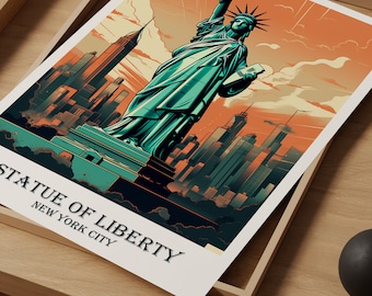 New York Travel Print, Statue of Liberty Wall Art , New York poster, New York Travel Poster, Statue of Liberty Poster, Travel Wall Print