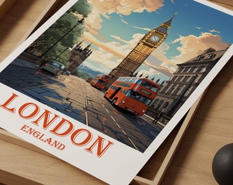 London Artwork London Travel Print Wall Art London Wall Hanging Home Décor London Gift Art Lovers England Art Lover Gift London Travel Gift