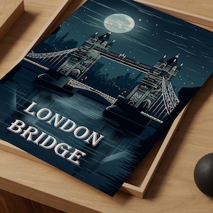 LONDON Tower Bridge Poster, London Bridge Wall Art Print, UK Wall Art, London Travel Poster Art, Tower Bridge Print, London Print