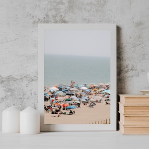 Fenwick Island, DE Beach Digital Art Print - Foto de playa - Playa llena de gente - Ocean Home Decor - Arte de marco digital