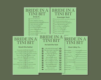 Bride In A Tini Bit - Bachelorette Games (Downloadable Files Only)