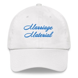 Marriage Material Baseball Hat in Blue